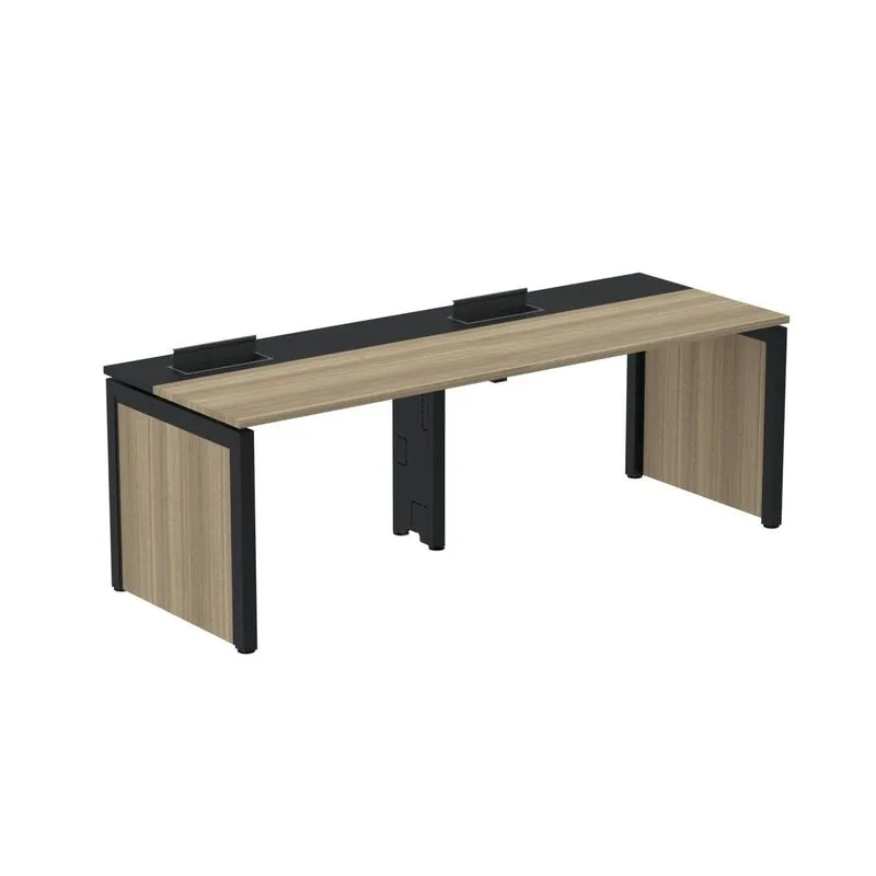 Mesa De Plataforma Simples Para 2 Pessoas Corporativa 160x792/2p Pscpp160/792/2p Grafito/preto