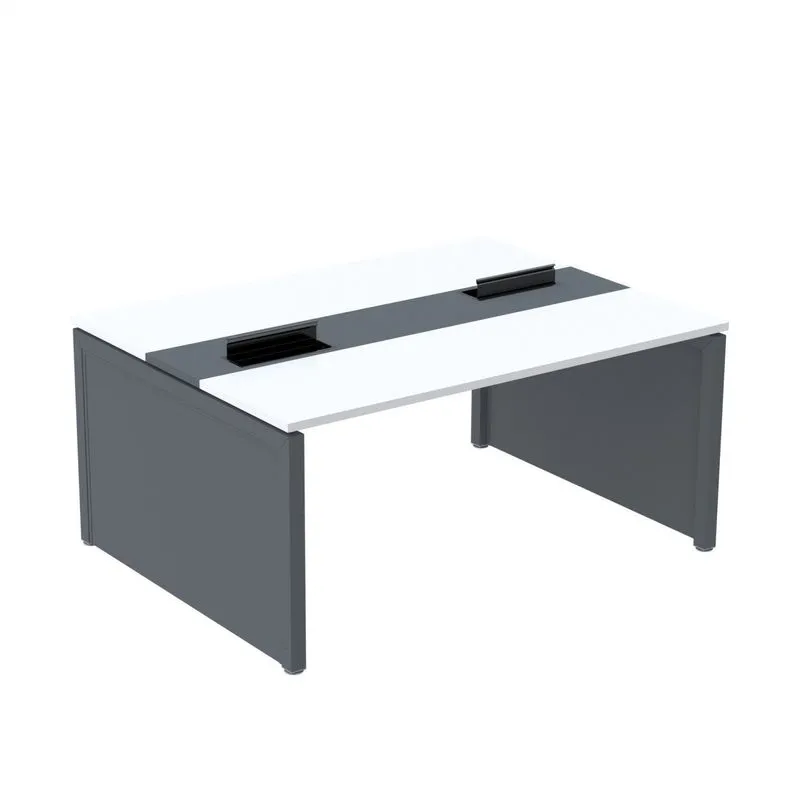 Mesa De Plataforma Dupla Para 2 Pessoas Corporativa 150x120/2p Branco/grafito