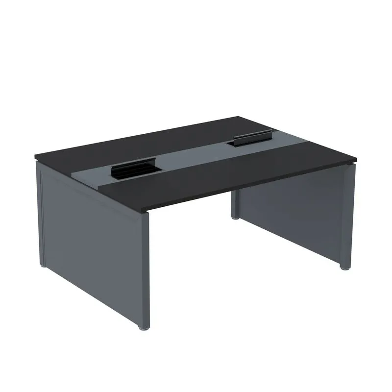 Mesa De Plataforma Dupla Para 2 Pessoas Corporativa 150x120/2p Preto/cinza