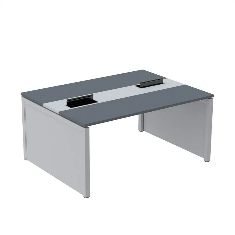 Mesa De Plataforma Dupla Para 2 Pessoas Corporativa 160x120/2p Grafito/cinza