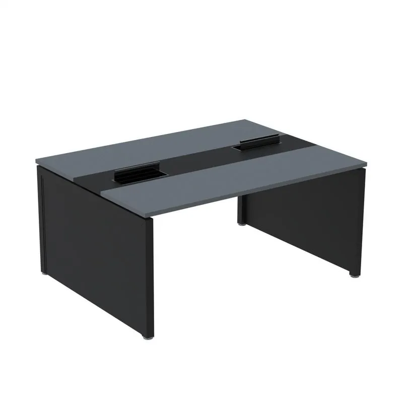 Mesa De Plataforma Dupla Para 2 Pessoas Corporativa 140x120/2p Grafito/preto