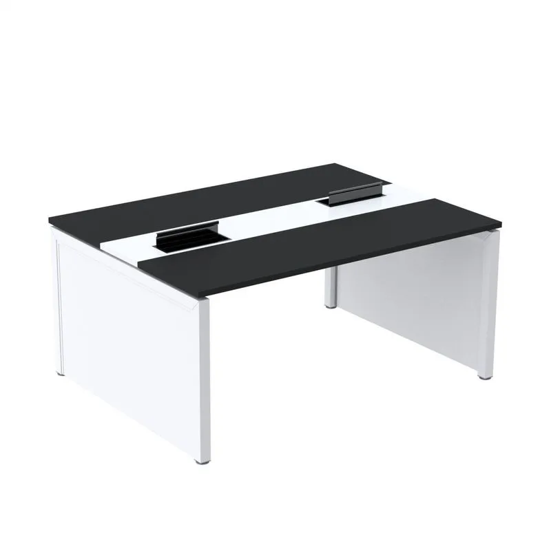 Mesa De Plataforma Dupla Para 2 Pessoas Corporativa 120x120/2p Preto/branco