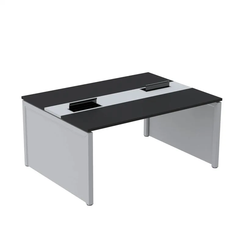 Mesa De Plataforma Dupla Para 2 Pessoas Corporativa 120x120/2p Preto/cinza