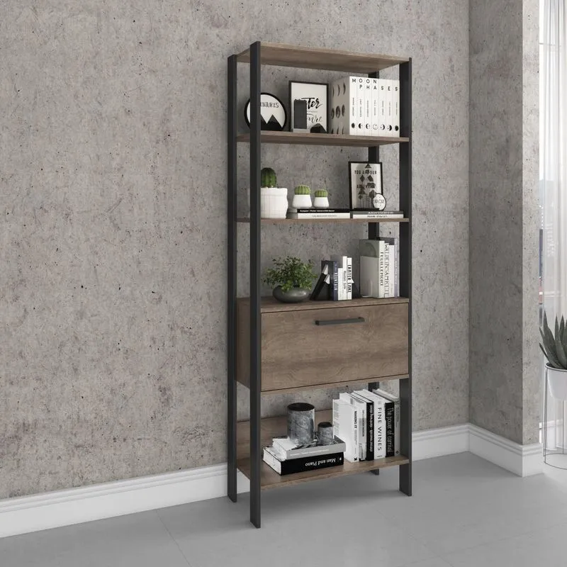 Estante Torre 700x1830x325 Mm 1 Basculante Preto / Rústico