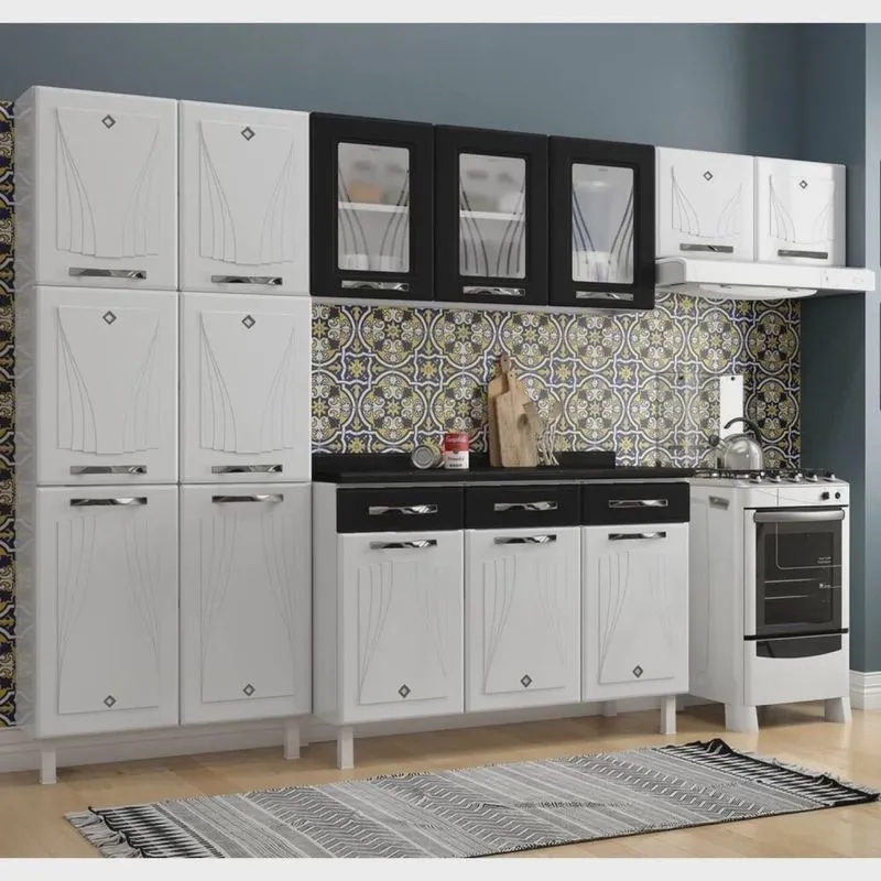 Cozinha de Aço Completa Star New com Vidro e Balcão