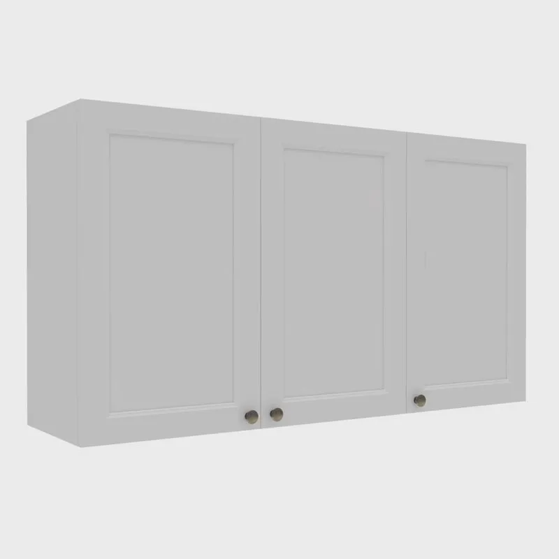 Armário Aéreo 120cm com 3 Portas 2323 Provençal Branco