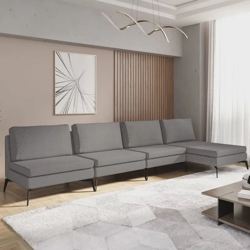 Sofá Modular 4 Lugares com Chaise 300cm Calla Cabecasa Madeiramadeira