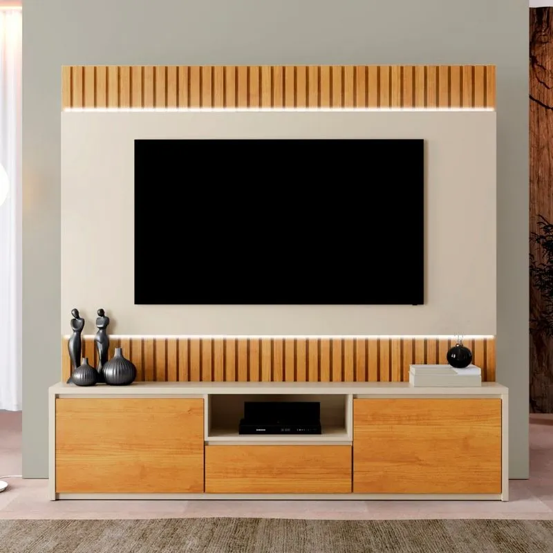 Estante Para Tv E Home Boreal 180cm Com Led Fita