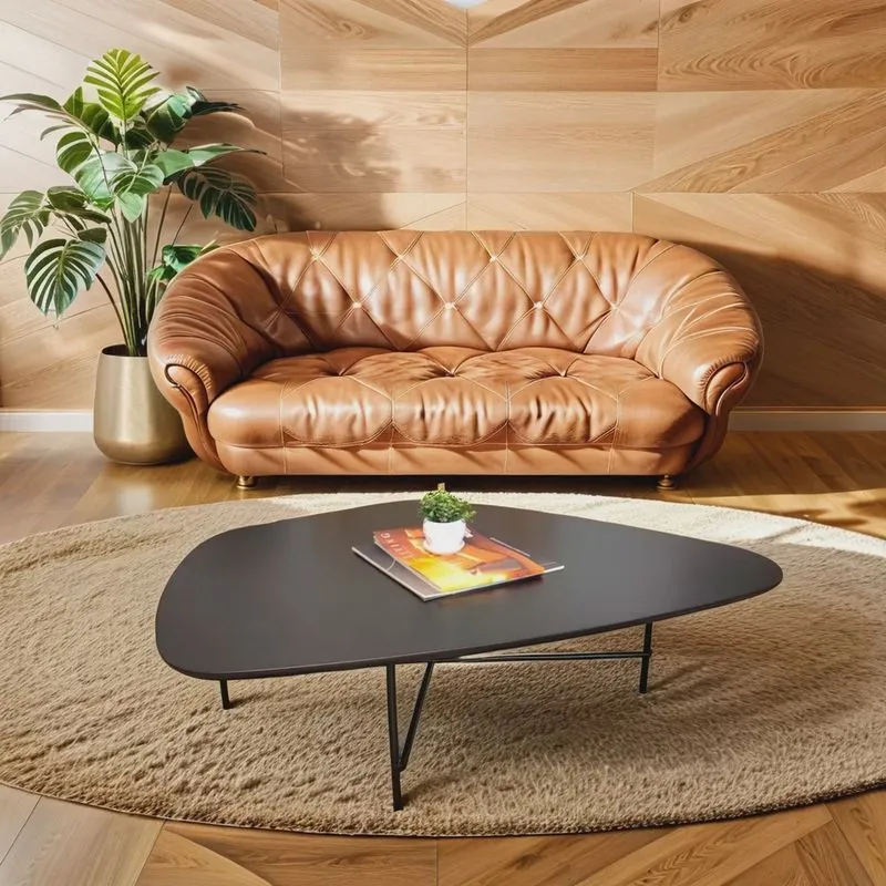 Mesa de Centro Capri Dark Formato Orgânico 116x35