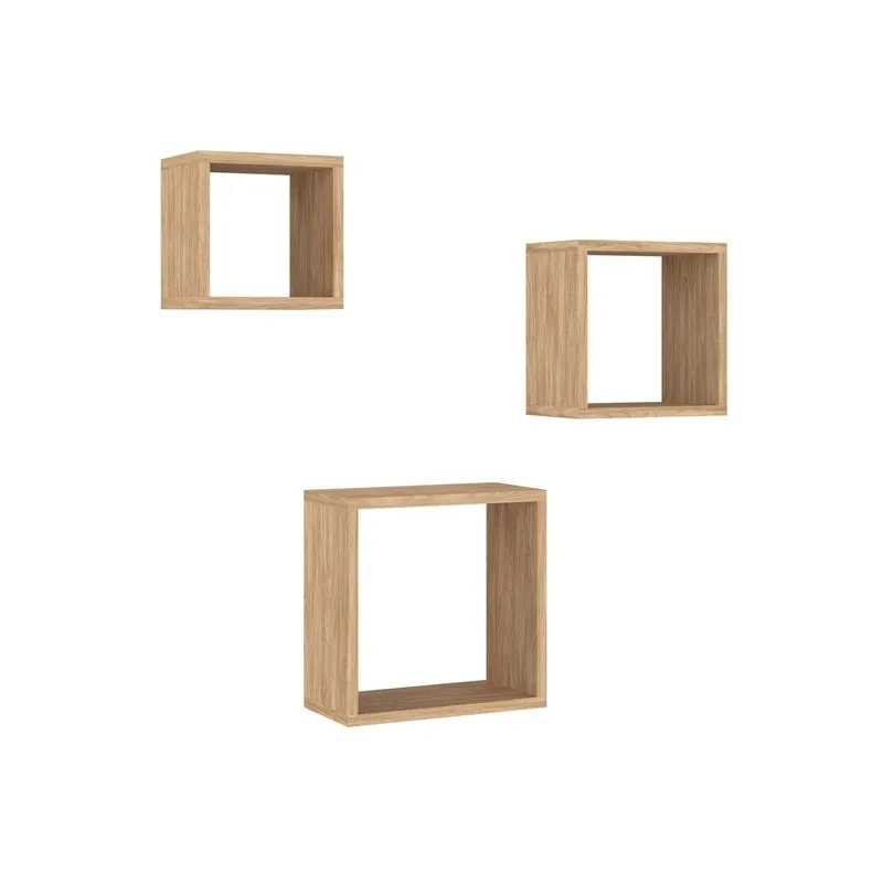 Trio De Nichos Em Mdp 30x30x15cm Mel