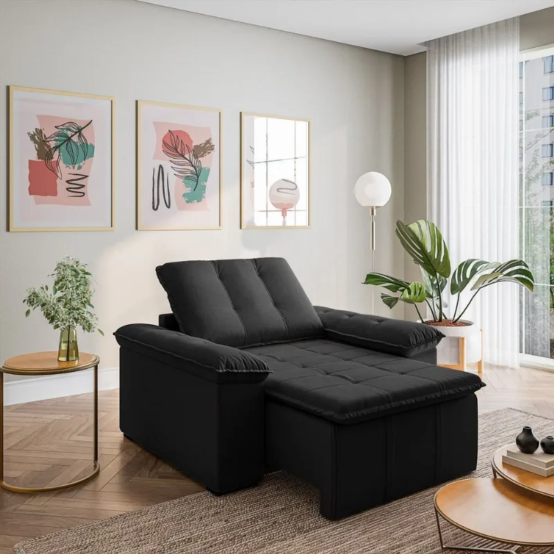 Poltrona Retrátil Palmeira CabeCasa MadeiraOriginals Preto