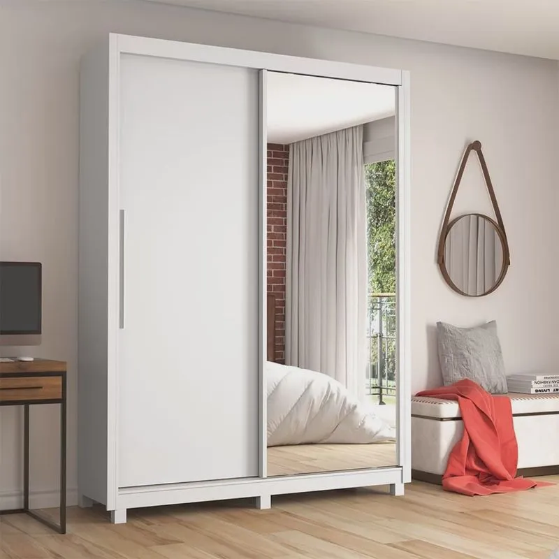 Guarda-roupa Solteiro 2 Portas 1 Porta Espelhada com Pés Royale