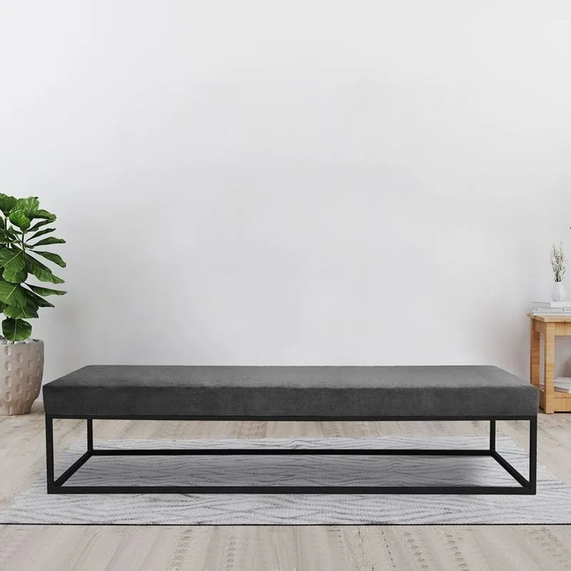 Puff Para Sala De Estar Giulia 160 Cm Cinza Cinza