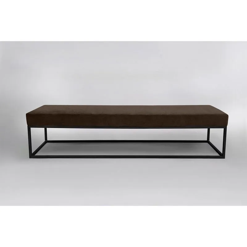 Puff Para Sala De Estar Giulia 160 Cm Marrom/preto