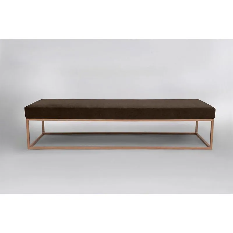 Puff Para Sala De Estar Giulia 160 Cm Marrom/dourado