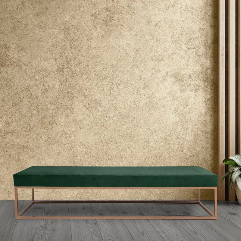 Puff Para Sala De Estar Giulia 160 Cm Verde/dourado