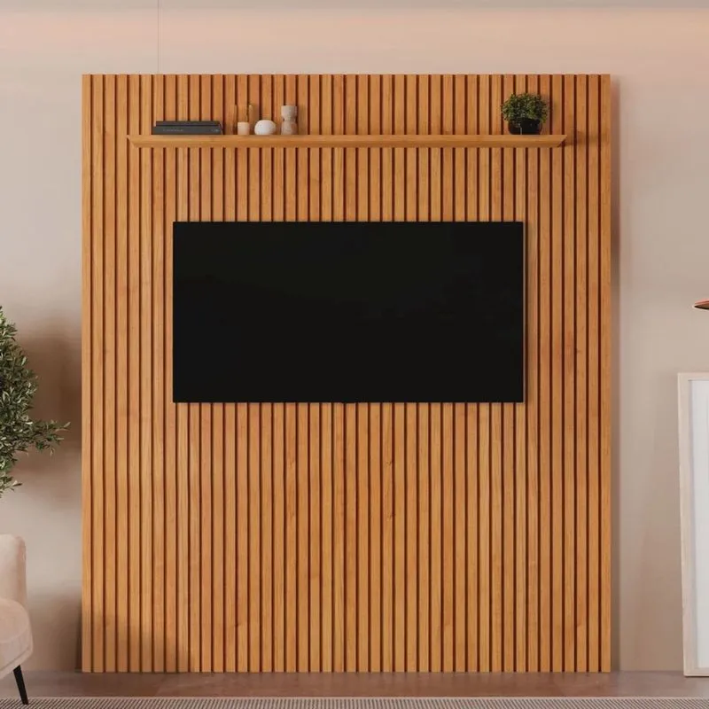 Painel Ripado Paris 228cm X 217cm sem Led com Prateleira