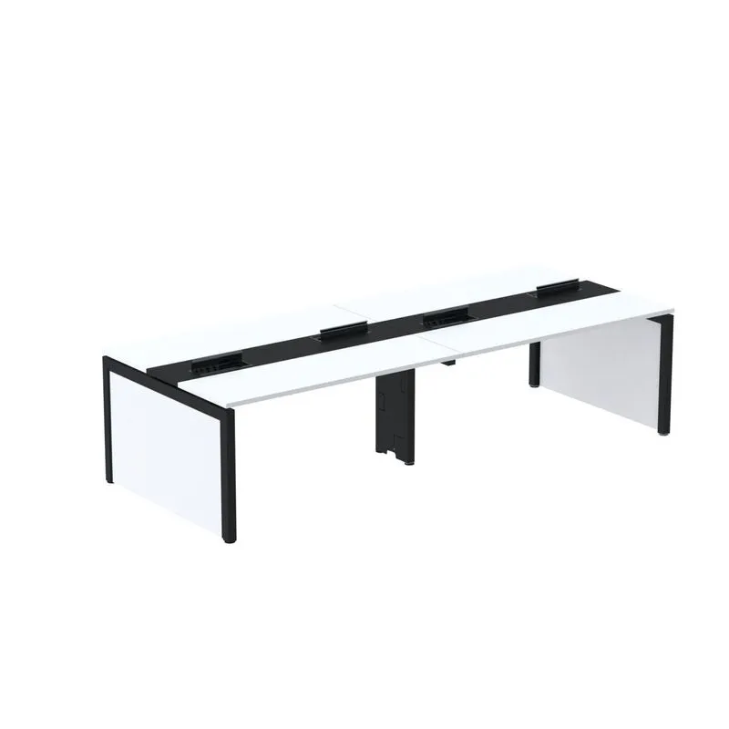 Mesa De Plataforma Dupla Para 4 Pessoas Corporativa 120x140/4p Grafito/preto