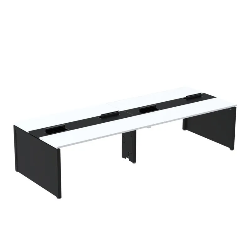 Mesa De Plataforma Dupla Para 4 Pessoas Corporativa 150x140/4p Branco/preto