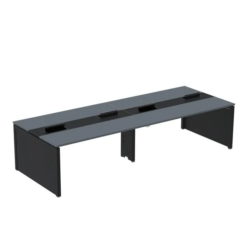 Mesa De Plataforma Dupla Para 4 Pessoas Corporativa 150x140/4p Grafito/preto