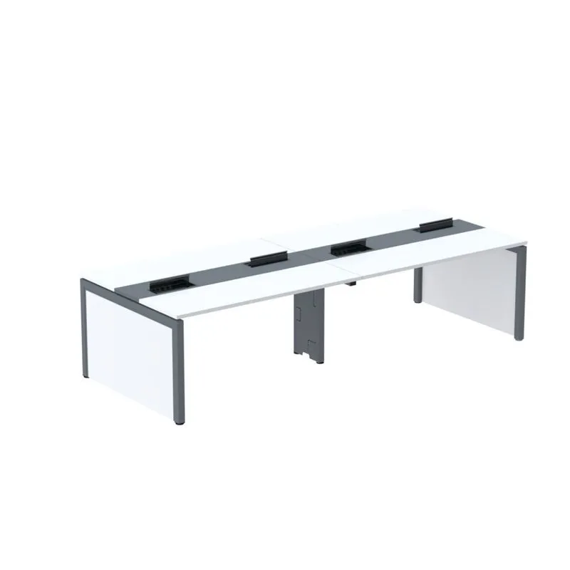 Mesa De Plataforma Dupla Para 4 Pessoas Corporativa 150x140/4p Branco/grafito