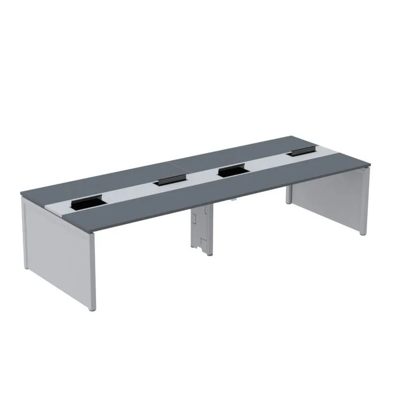 Mesa De Plataforma Dupla Para 4 Pessoas Corporativa 150x140/4p Grafito/cinza