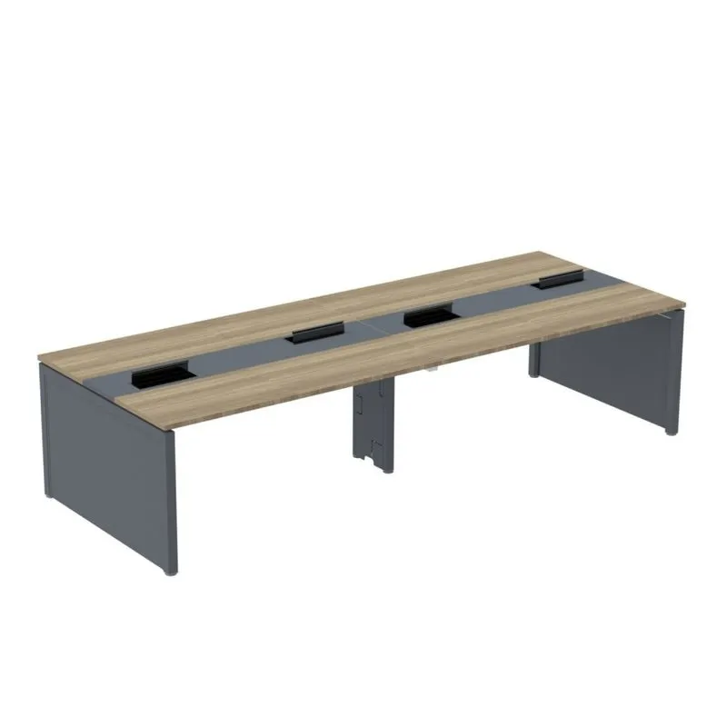 Mesa De Plataforma Dupla Para 4 Pessoas Corporativa 150x140/4p Noce Naturalle/grafito