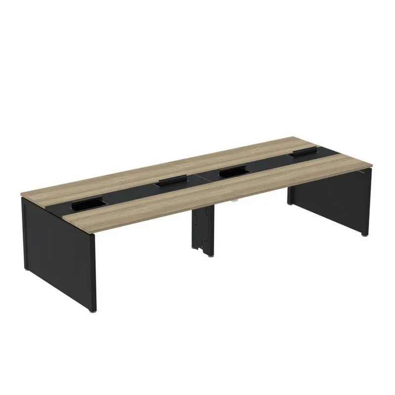 Mesa De Plataforma Dupla Para 4 Pessoas Corporativa 160x140/4p Noce Naturalle/preto
