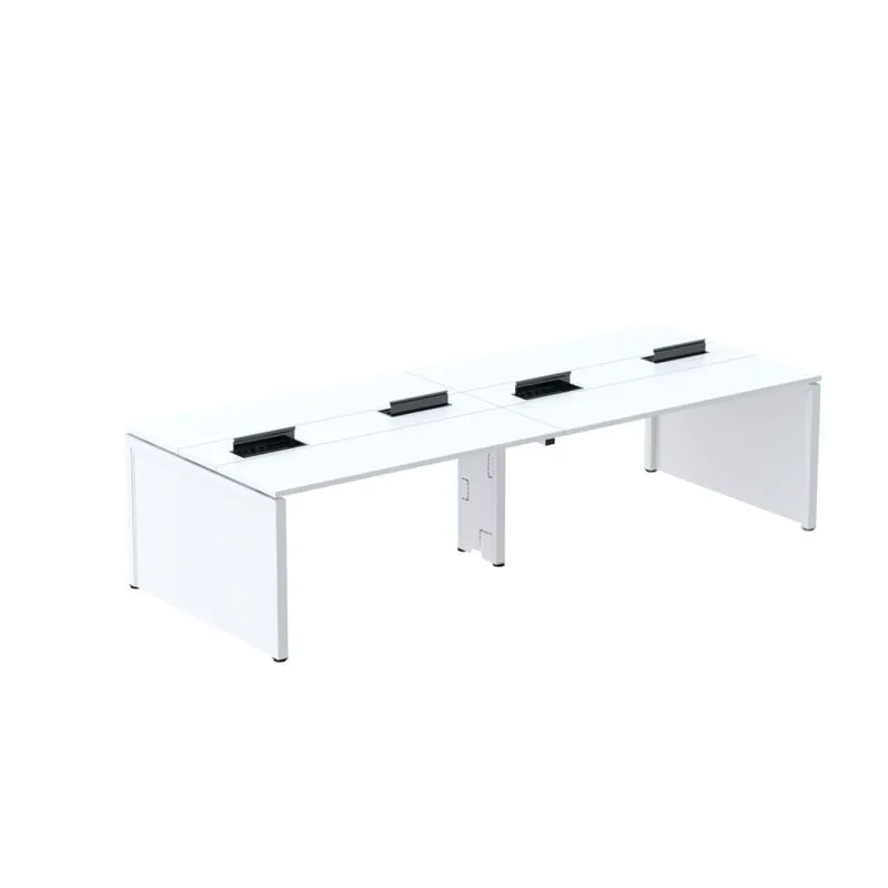 Mesa De Plataforma Dupla Para 4 Pessoas Corporativa 160x140/4p Branco