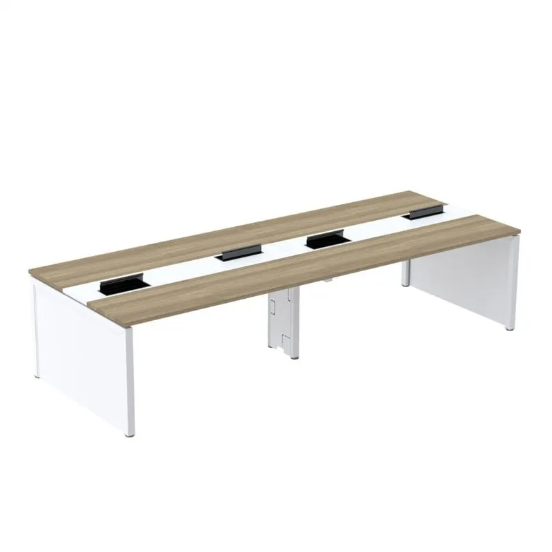 Mesa De Plataforma Dupla Para 4 Pessoas Corporativa 160x140/4p Noce Naturalle/branco