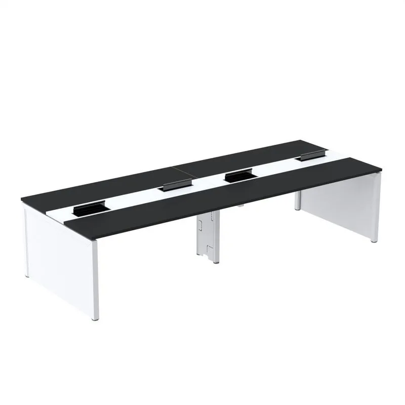 Mesa De Plataforma Dupla Para 4 Pessoas Corporativa 120x140/4p Preto/cinza
