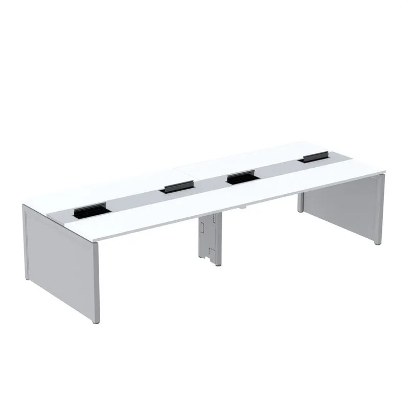 Mesa De Plataforma Dupla Para 4 Pessoas Corporativa 120x140/4p Branco/cinza