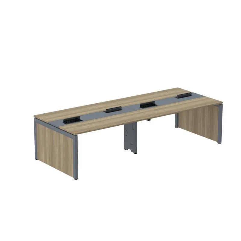 Mesa De Plataforma Dupla Para 4 Pessoas Corporativa 260x140/4p Noce Natururale/grafito