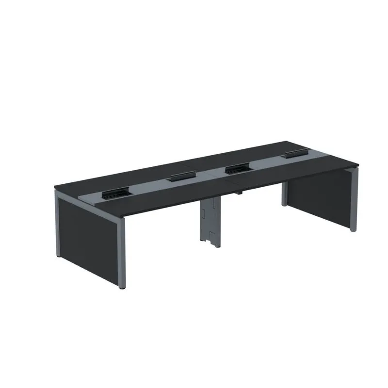 Mesa De Plataforma Dupla Para 4 Pessoas Corporativa 260x140/4p Preto/grafito