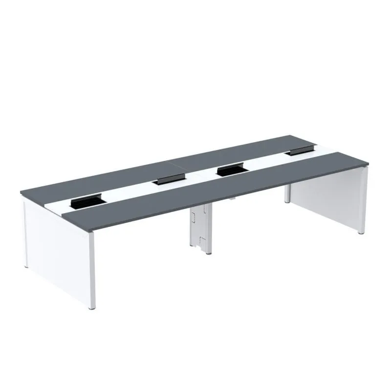 Mesa De Plataforma Dupla Para 4 Pessoas Corporativa 260x140/4p Grafito/branco