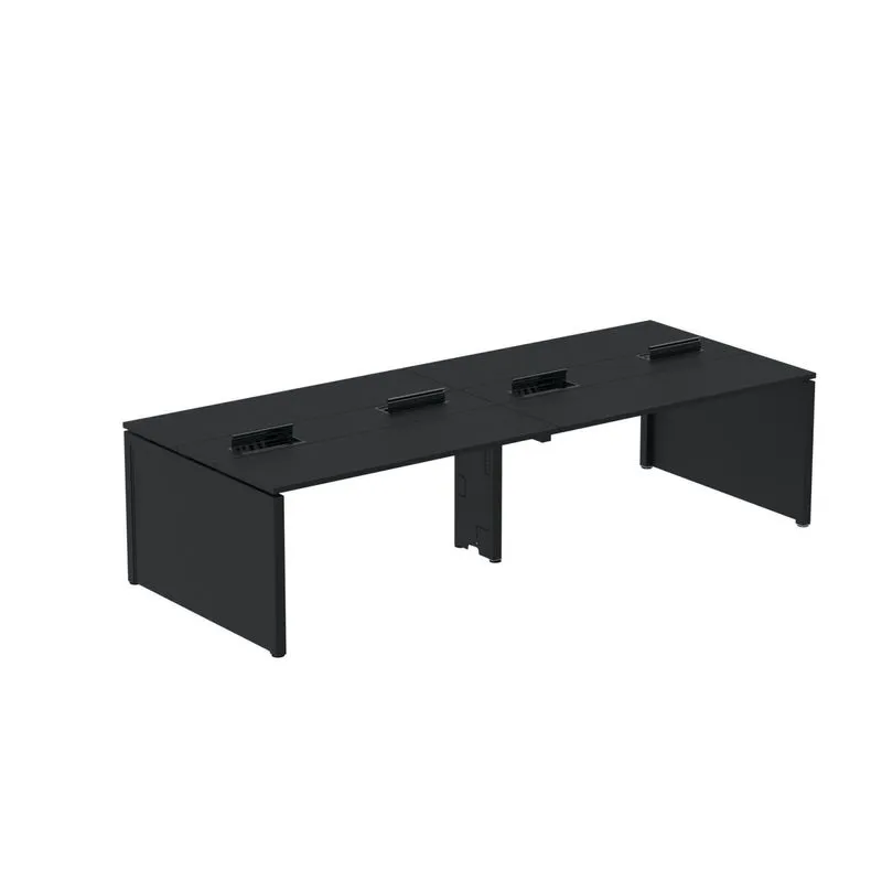 Mesa De Plataforma Dupla Para 4 Pessoas Corporativa 120x140/4p Preto