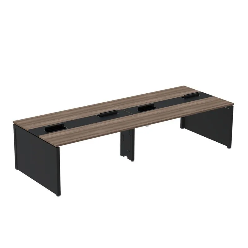 Mesa De Plataforma Dupla Para 4 Pessoas Corporativa 140x140/4p Walnut/preto