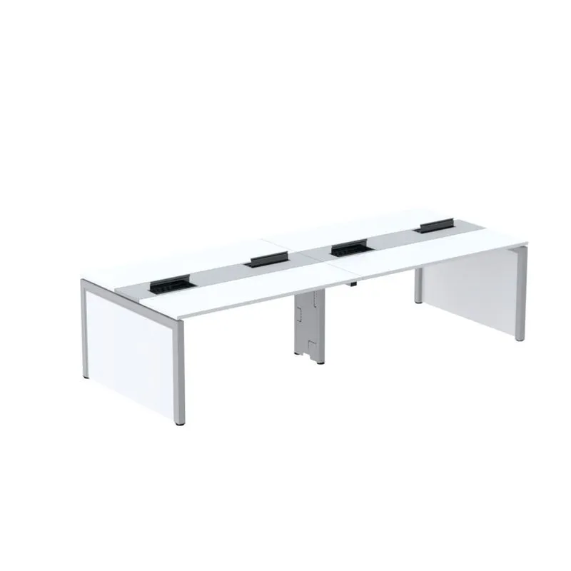 Mesa De Plataforma Dupla Para 4 Pessoas Corporativa 140x140/4p Branco/cinza