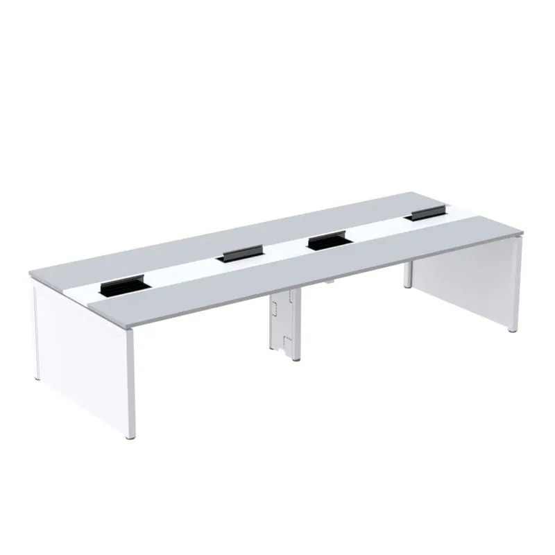 Mesa De Plataforma Dupla Para 4 Pessoas Corporativa 140x140/4p Cinza/branco