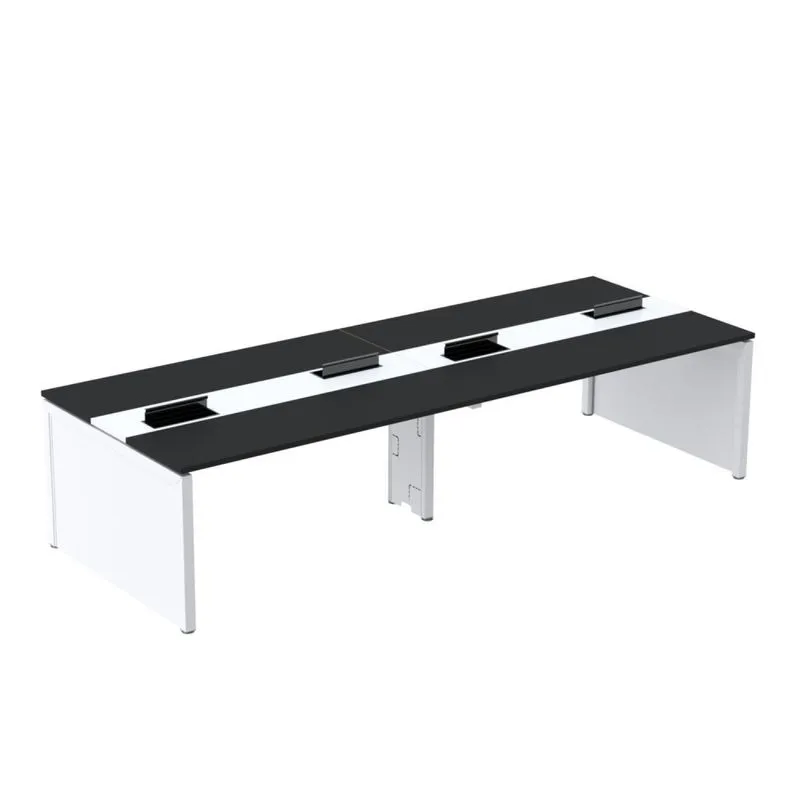 Mesa De Plataforma Dupla Para 4 Pessoas Corporativa 140x140/4p Preto/branco