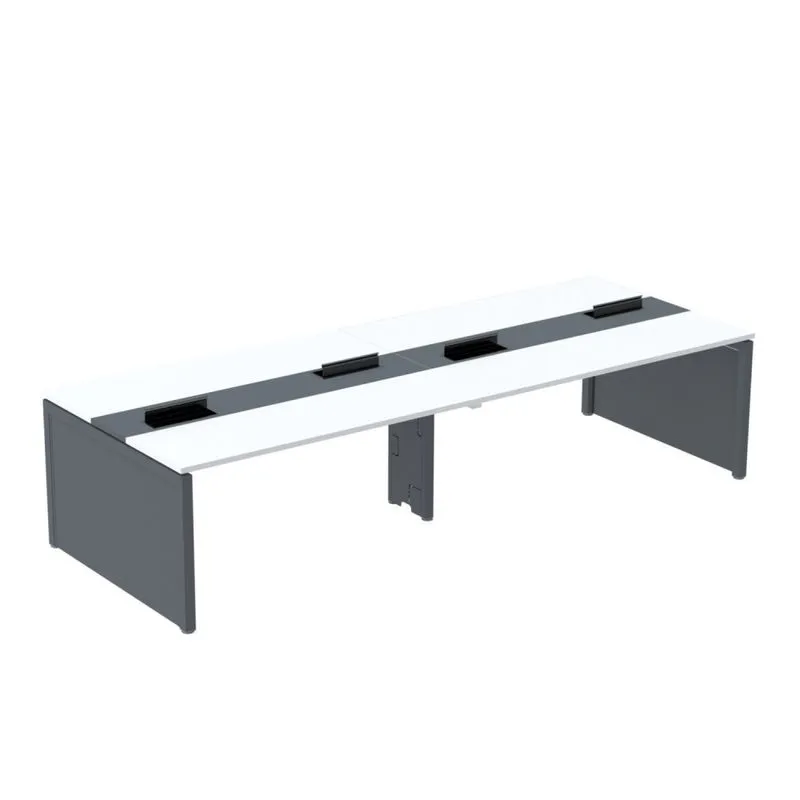 Mesa De Plataforma Dupla Para 4 Pessoas Corporativa 140x140/4p Branco/grafito