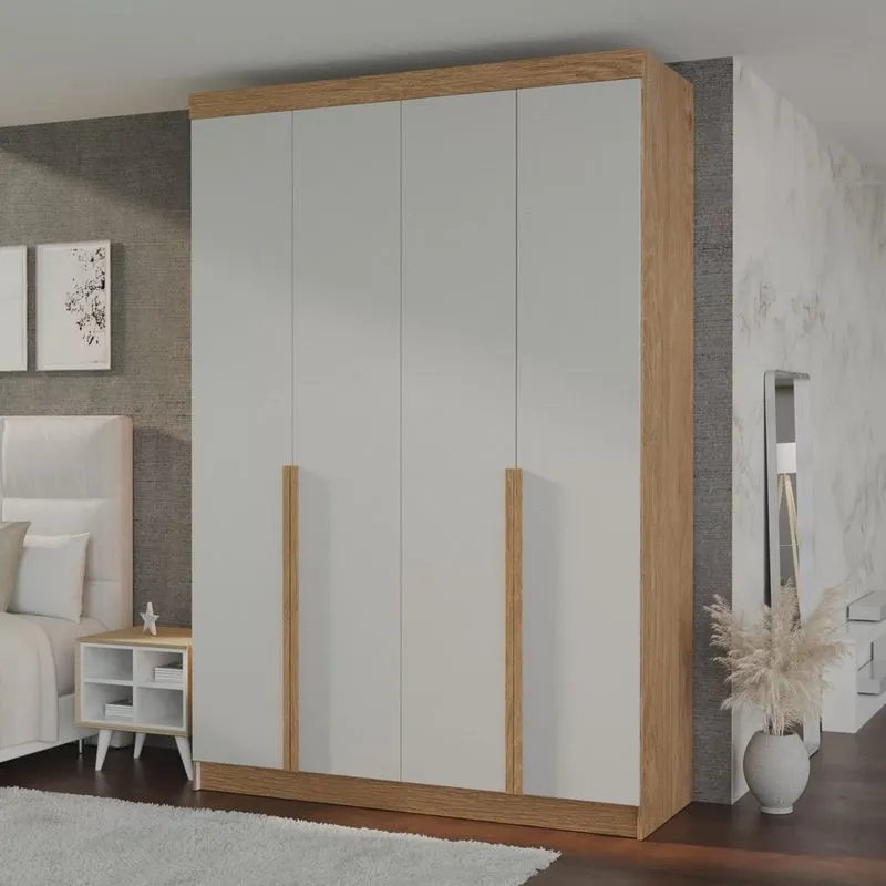Guarda-roupa Solteiro 4 Portas 3 Gavetas 100% Mdf Marrocos