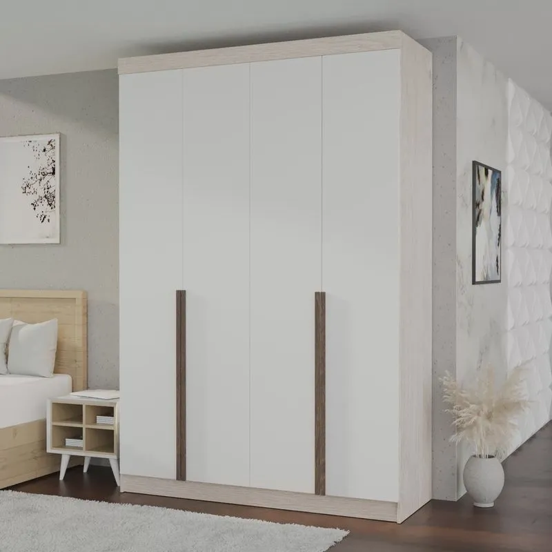 Guarda-roupa Solteiro 4 Portas 3 Gavetas 100% Mdf Marrocos