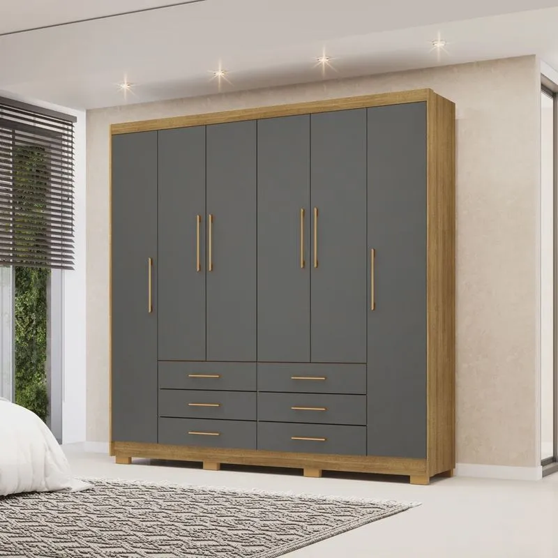 Guarda-roupa Real 6 Portas 6 Gavetas