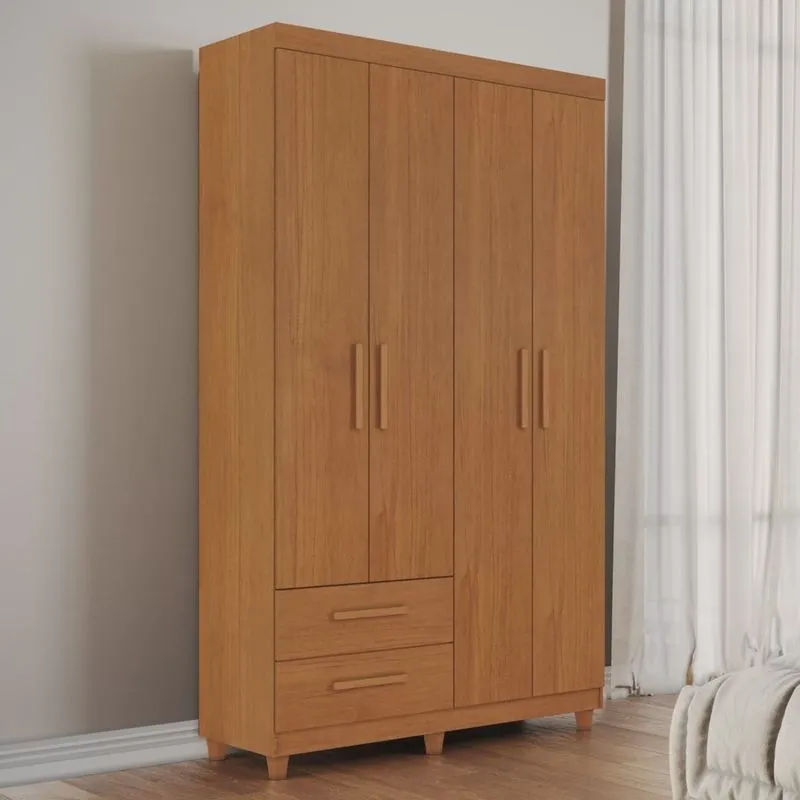Guarda-roupa Solteiro 4 Portas 2 Gavetas Canadá Plus