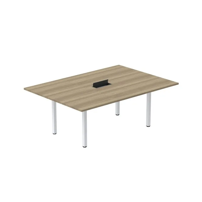 Mesa Reunião 200cm X 120cm Mrcpb2012 Marrom E Branco Noce Naturalle/branco