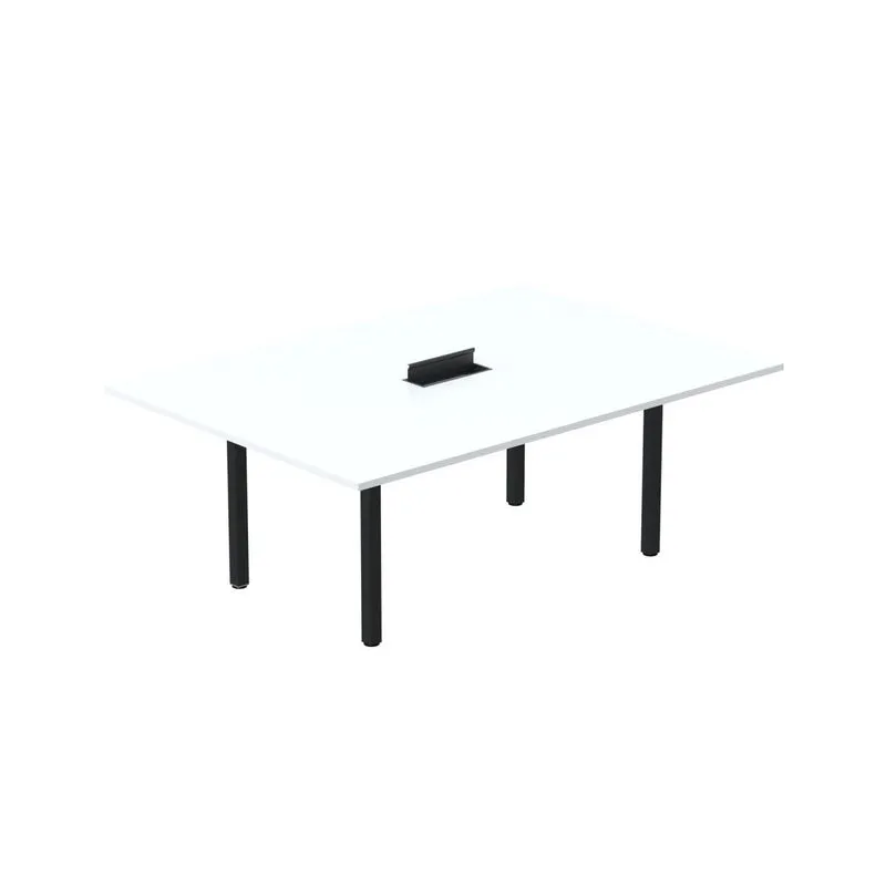 Mesa Reunião 200cm X 120cm Mrcpb2012 Branco E Preto Branco/preto