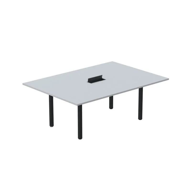 Mesa Reunião 200cm X 120cm Mrcpb2012 Cinza/preto