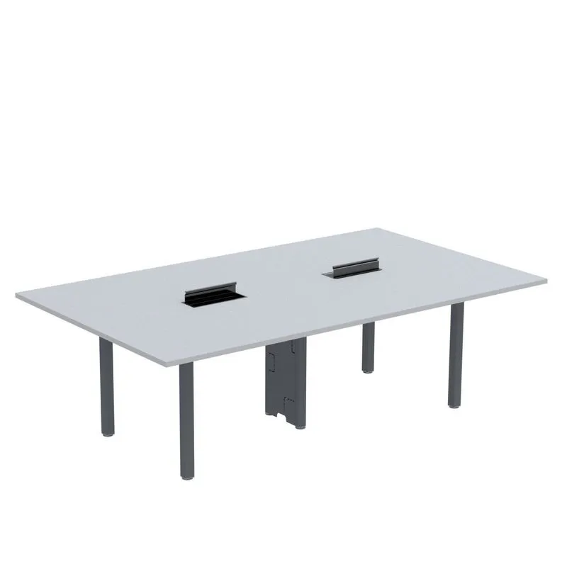 Mesa Reunião 240cm X 120cm Mrcpb2412 Cinza/grafito