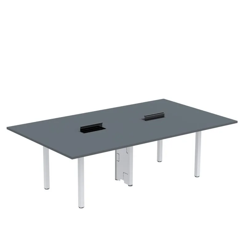 Mesa Reunião 240cm X 120cm Mrcpb2412 Cinza E Branco Grafito/branco